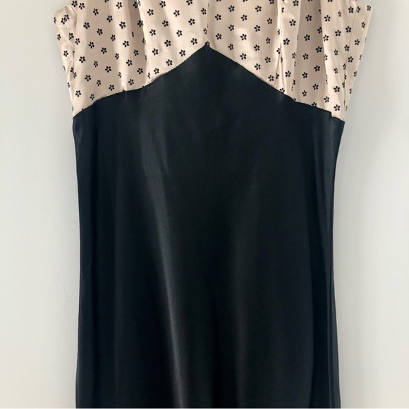 Vintage 90’s Dawn Joy Fashion Satin Bias Cut High Neck Floral Gown Maxi Dress - Picture 5 of 12